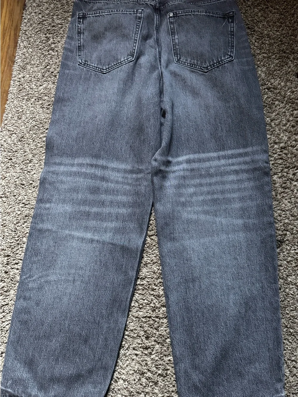H&M Men's Slim Straight Washed Black Jeans
